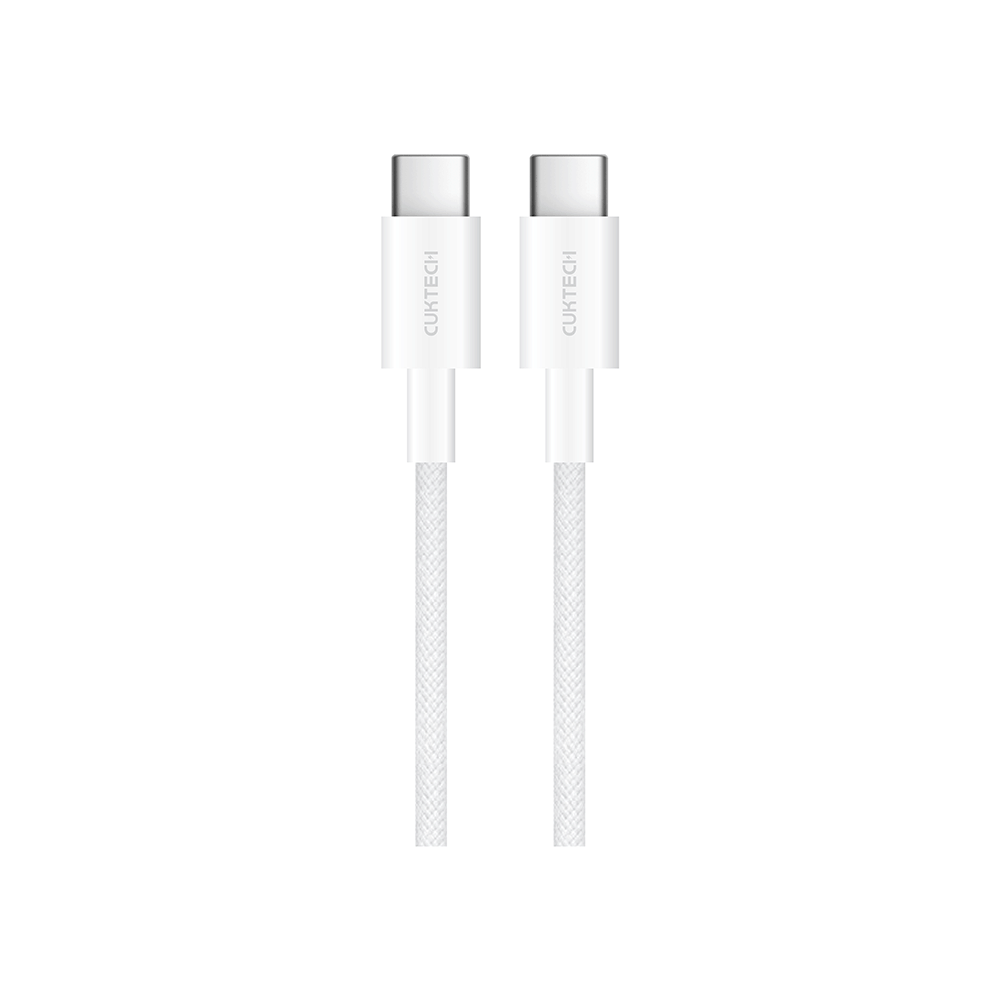 สายชาร์จไนลอนถัก 60W USB-C to USB-C CUKTECH CTC315P สีขาว 1.5 เมตร รองรับชาร์จเร็ว PD,QC_0